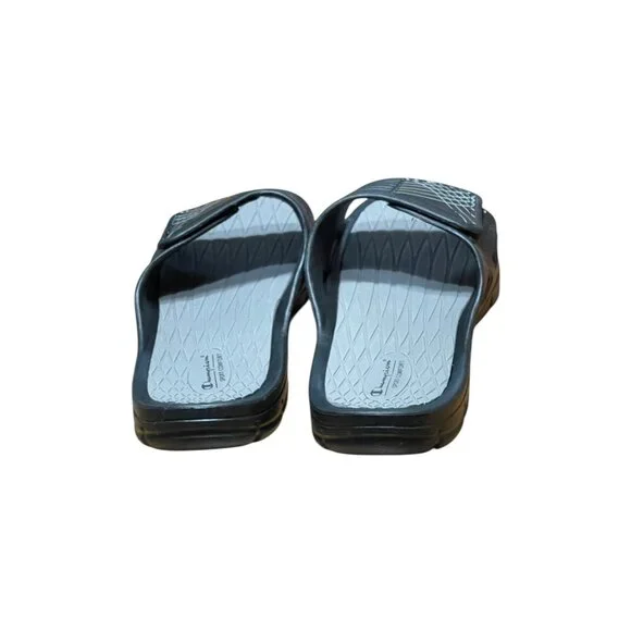 Champion Sport Comfort Slides Black/Gray Mens Size 15 Open Toe Sandals Non-Marki - Picture 7 of 10